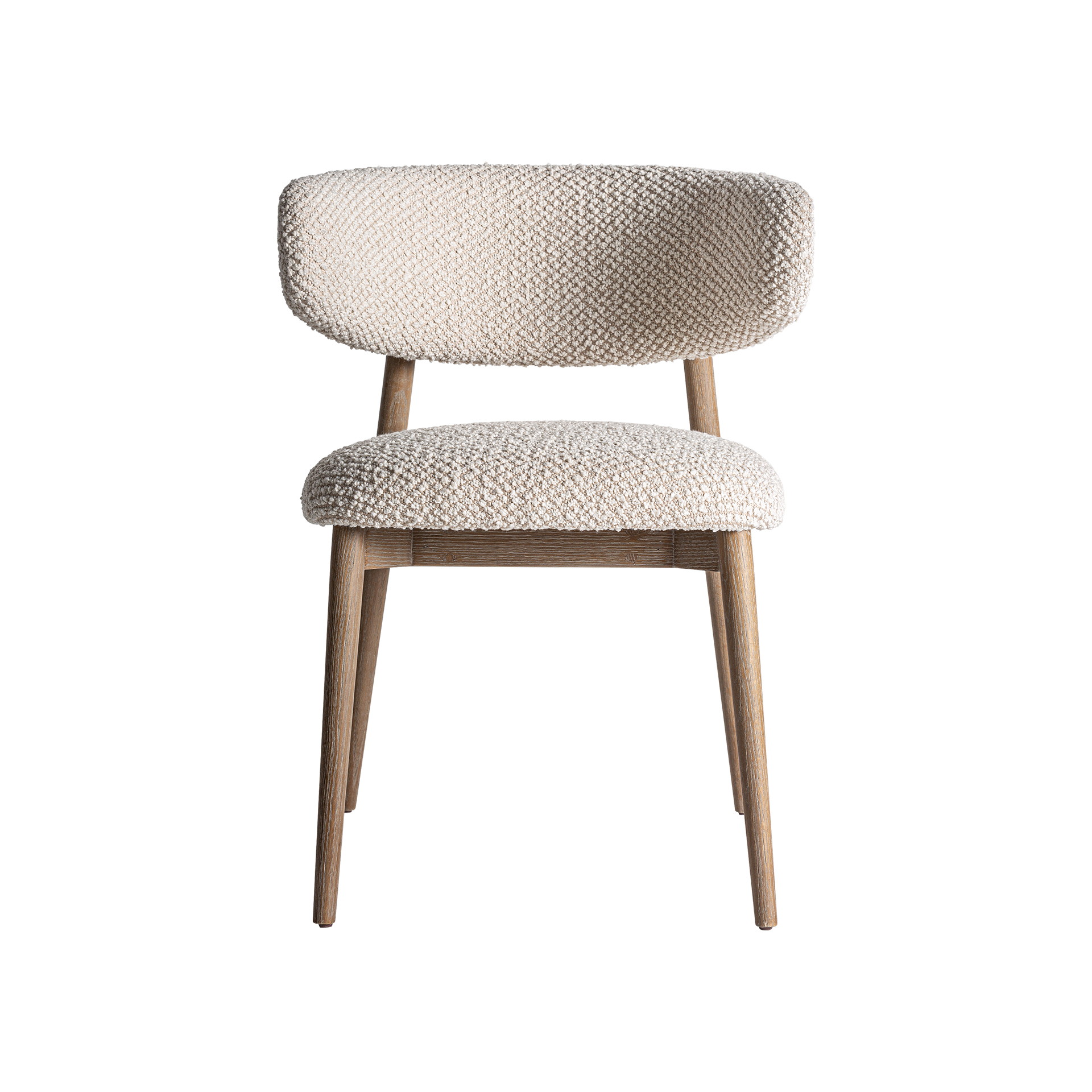 Silla Erlec de estilo contemporáneo fabricado en madera de fresno en color marrón combinado con poliéster en color beige y espuma.