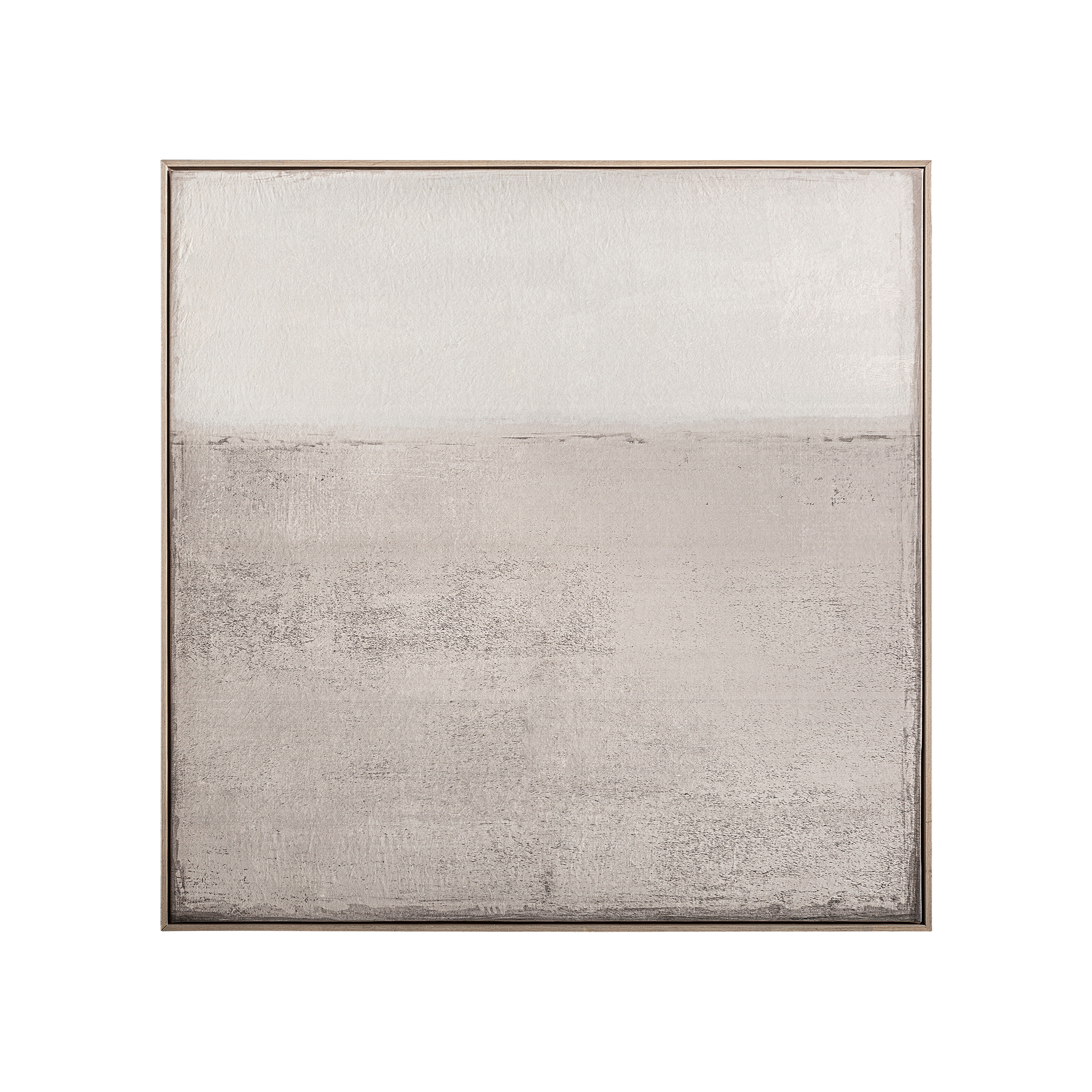 Lienzo j 2 Cyrus de estilo contemporáneo fabricado en lienzo en color tonos claros con acabado artesanal combinado con madera de pino en color marrón claro.