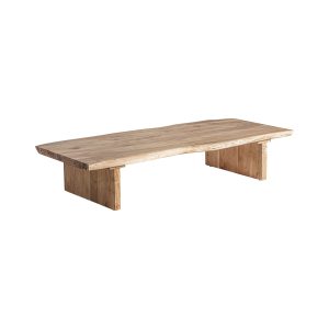 Mesa de centro lewes de estilo contemporáneo fabricado en madera de acacia en color marrón claro. Producto desmontable.