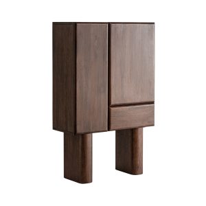 Armario craigh de estilo contemporáneo fabricado en madera de mango en color marrón combinado con acero. Producto desmontable.