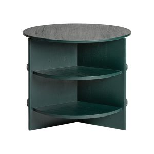 Mesa auxiliar nara de estilo contemporáneo fabricado en madera de mango en color verde.
