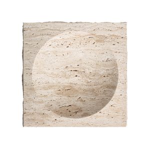 Bandeja Tetbury de estilo art deco fabricado en mármol en color beige.