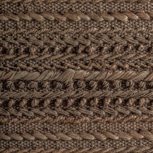 Lienzo Caliu de estilo boho fabricado en yute en color tonos en marrón combinado con algodón y madera de mango en color marrón.