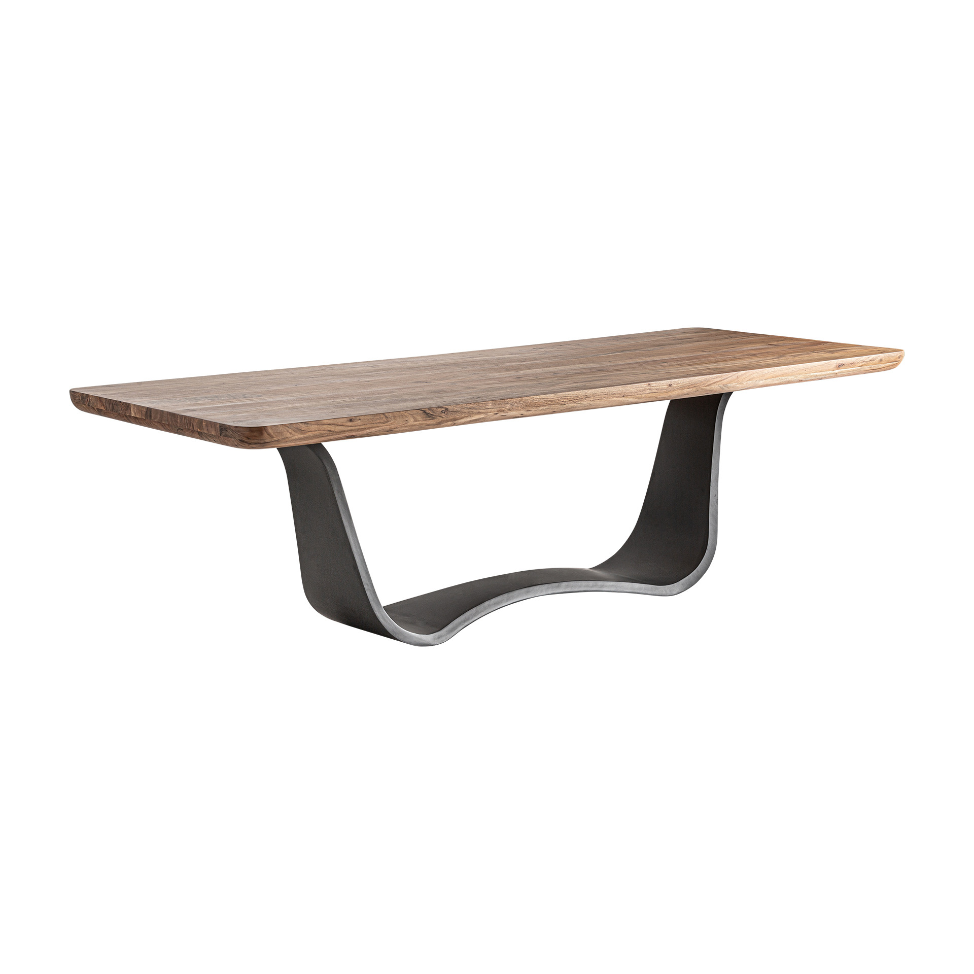 Mesa comedor mulfingen de estilo art deco fabricado en madera de acacia en color negro combinado con hierro en color marrón. Producto desmontable.