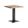Mesa bar Tinjat de estilo industrial fabricado en madera de acacia en color marrón combinado con hierro en color negro. Producto desmontable.