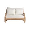 Sofá jodphur de estilo colonial fabricado en madera de teka reciclada en color marrón con acabado natural combinado con polipropileno reciclado en color blanco. Producto desmontable desenfundable. Compatible con: 34009 34178.