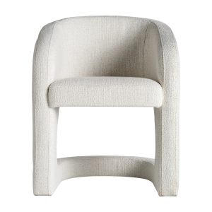 Sillón bilais de estilo art deco fabricado en poliéster en color blanco roto combinado con hierro.