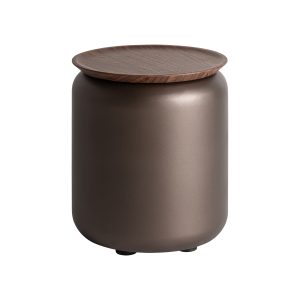 Mesa auxiliar bugdorf de estilo art deco fabricado en madera contrachapada en color tonos en marrón combinado con madera dm.