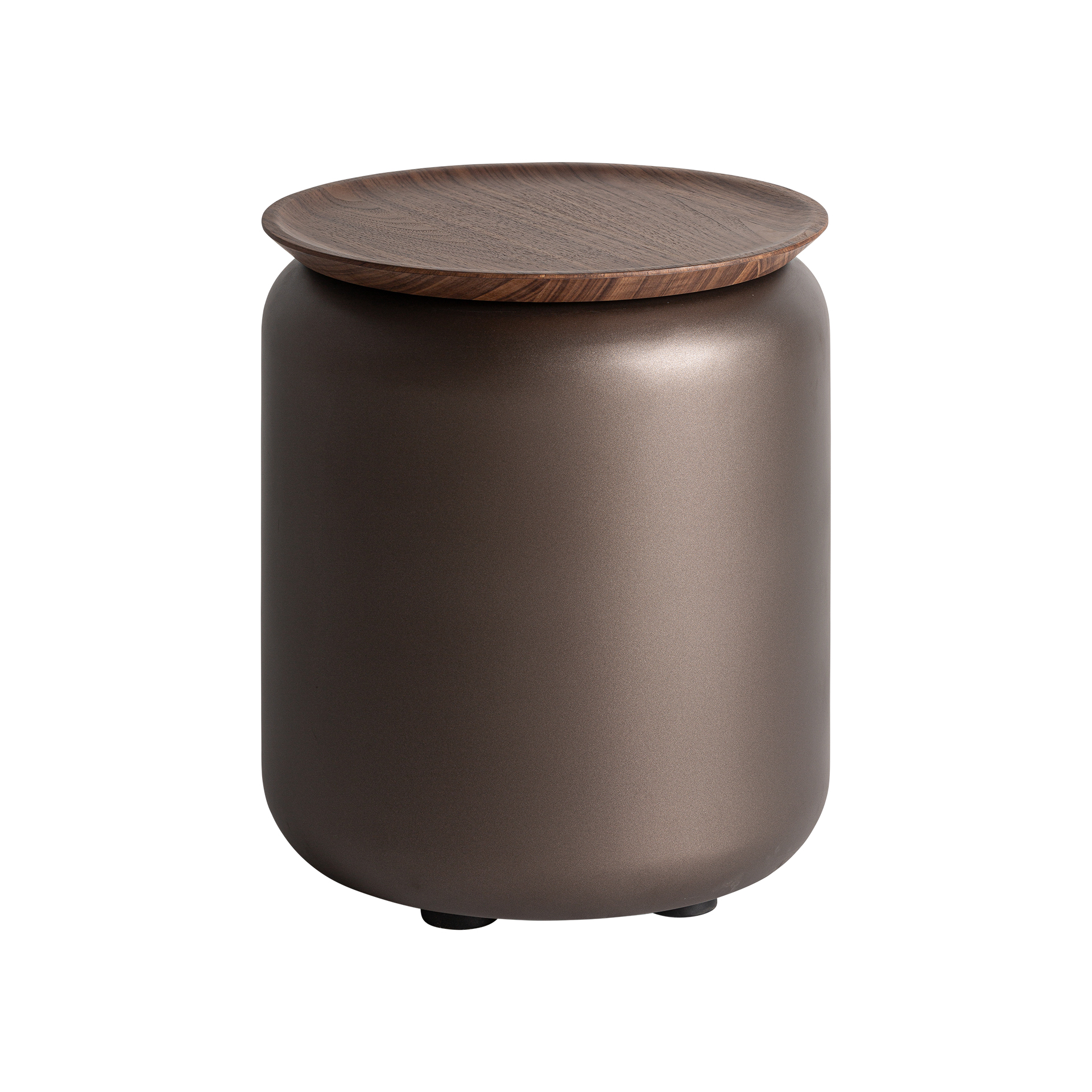 Mesa auxiliar bugdorf de estilo art deco fabricado en madera contrachapada en color tonos en marrón combinado con madera dm.