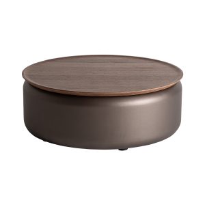 Mesa de centro bugdorf en color gris de estilo art deco. Fabricado en madera contrachapada.