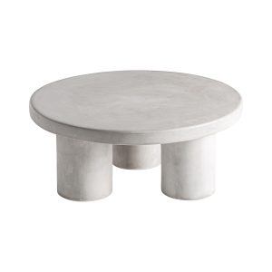 Mesa de centro Cles de estilo art deco fabricado en gres en color gris. Producto desmontable.