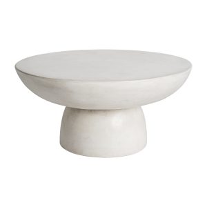 Mesa de centro Cles de estilo art deco fabricado en gres en color gris. Producto desmontable.