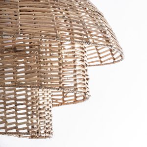 Aplique Plissé rattan de estilo nórdico fabricado en ratán en color marrón.
