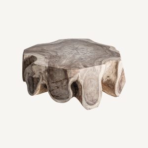 Mesa de centro tuxford de estilo étnico fabricado en madera suar en color marrón.