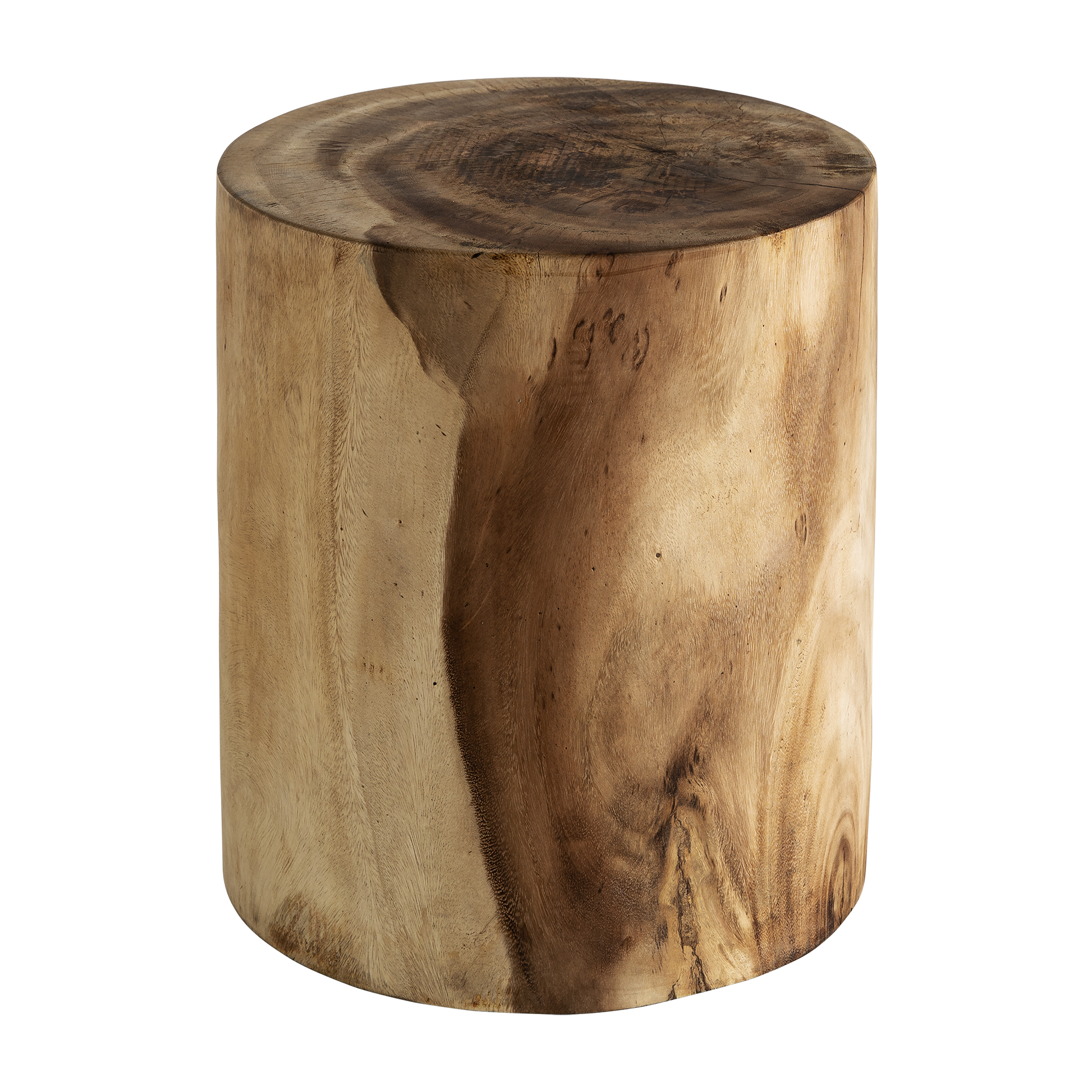 Mesa de centro Kondoa de estilo étnico fabricado en madera suar en color tonos en marrón con acabado tallado.