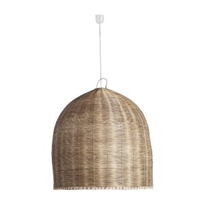 Lámpara de colgar Hatelhe de estilo boho fabricado en ratán en color marrón.