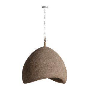 Lámpara de colgar Thierry de estilo contemporáneo fabricado en resina en color marrón.