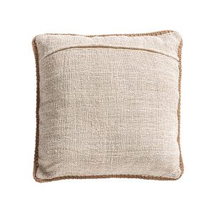 Cojín serun en color tonos en marrón de estilo clásico. Fabricado en algodón combinado con poliéster.