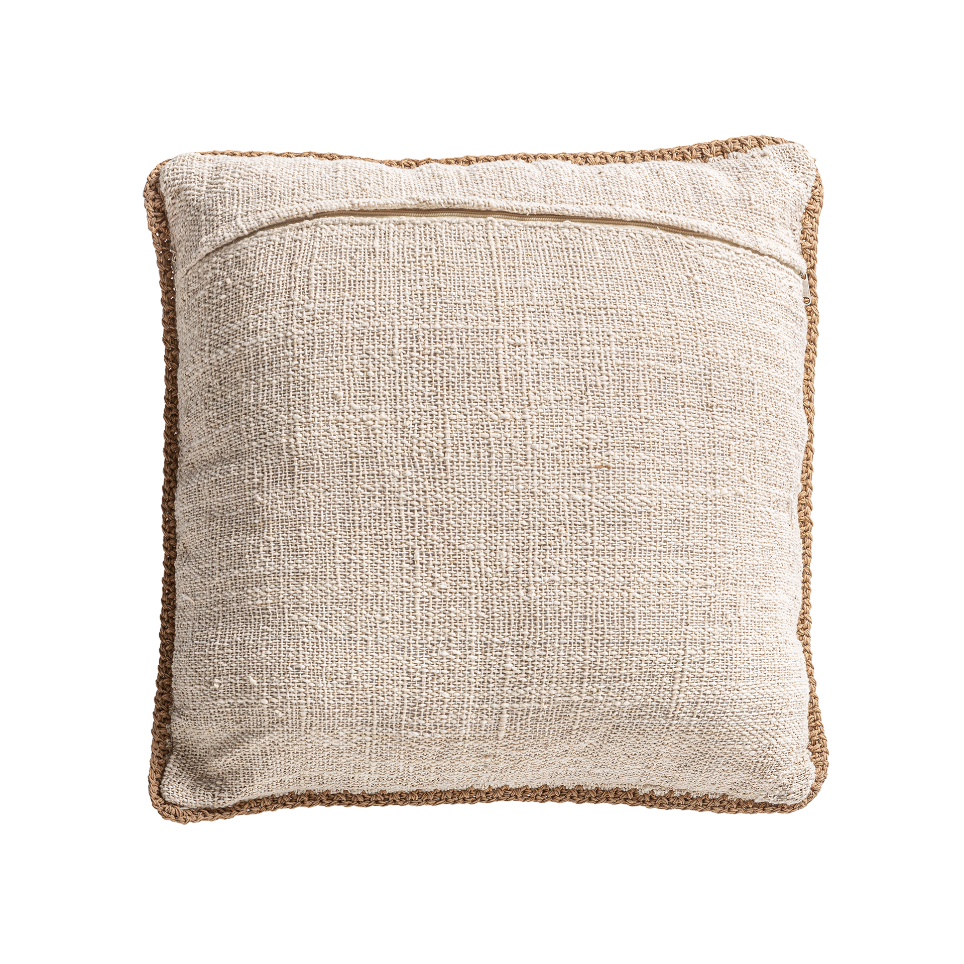 Cojín serun en color tonos en marrón de estilo clásico. Fabricado en algodón combinado con poliéster.