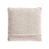 Cojín clancy de estilo provenzal fabricado en algodón en color blanco combinado con poliéster en color marrón.