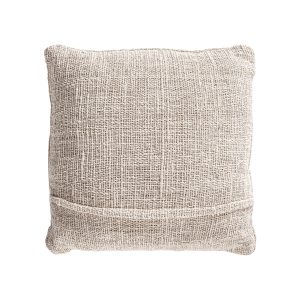 Cojín clancy de estilo provenzal fabricado en algodón en color blanco roto combinado con poliéster.