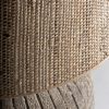 Lámpara de sobremesa de estilo vintage fabricado en cerámica en color gris con acabado envejecido combinado con yute.