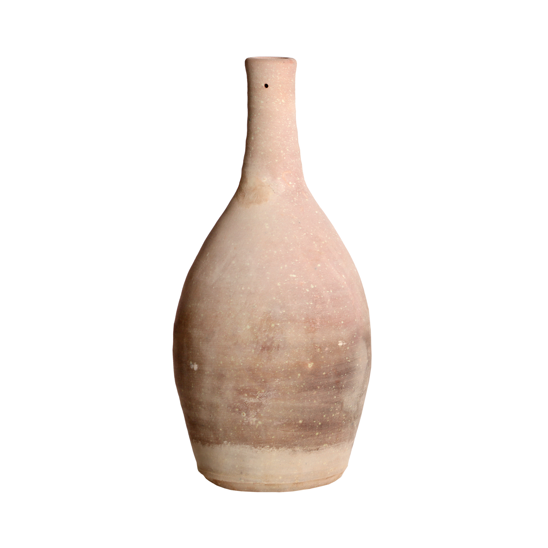 Jarrón halle de estilo colonial fabricado en arcilla en color tonos en marrón.