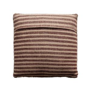 Cojín Jelkie de estilo étnico fabricado en algodón en color marrón combinado con yute en color tonos en marrón con acabado estampado.