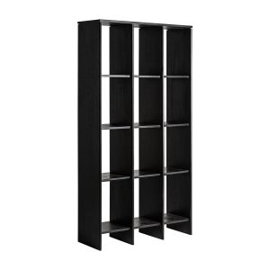 Estanteria nara de estilo contemporáneo fabricado en madera de mango en color negra combinado con mármol.