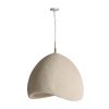 Lámpara de colgar Sibille de estilo contemporáneo fabricado en resina en color blanco roto con acabado rugoso.