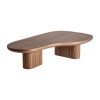 Mesa de centro dubí de estilo contemporáneo fabricado en madera dm en color marrón combinado con madera contrachapada. Producto desmontable.