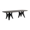 Mesa comedor bilzen de estilo contemporáneo fabricado en chapa de roble en color negro combinado con madera dm y fibra de vidrio.