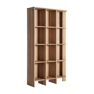 Estanteria nara de estilo contemporáneo fabricado en madera roble en color marrón.