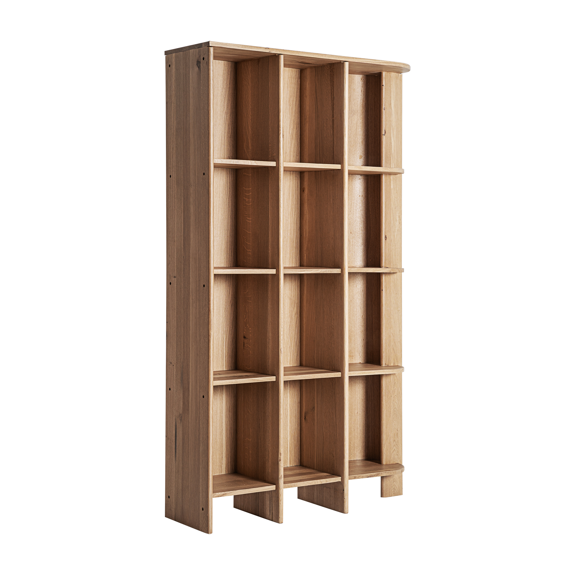 Estanteria nara de estilo contemporáneo fabricado en madera roble en color marrón.