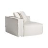 Módulo sofá esquinero izquierda virolle de estilo colonial fabricado en lino en color blanco con acabado liso combinado con algodón y espuma. Producto desenfundable. Compatible con: 36088.