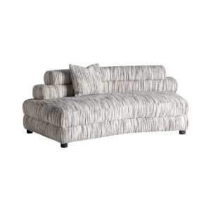 Módulo sofá esquinero Bredsand de estilo contemporáneo fabricado en poliéster en color blanco con acabado jaspeado combinado con madera de pino en color negro y madera contrachapada. Tapizado: 70% poliéster 12% arílico 8% lana 6% algodón 3% viscosa y 1% poliamida. Compatible con: 36130.