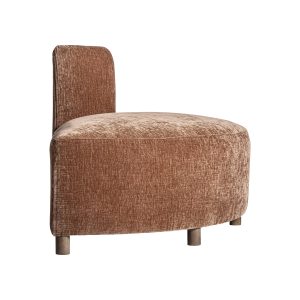 Módulo sofá central trevic de estilo contemporáneo fabricado en poliéster en color marrón combinado con madera de pino en color marrón y madera contrachapada. Compatible con: 36136 36137.