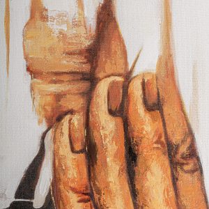 Lienzo yeray de estilo contemporáneo fabricado en lienzo en color tonos en marrón con acabado artesanal.