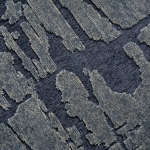 Alfombra jade de estilo clásico fabricado en viscosa en color azul petroleo en color beige.