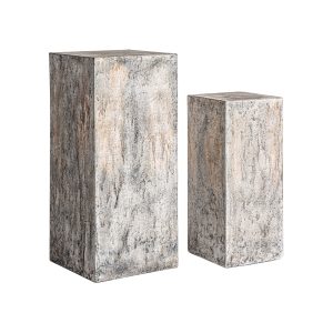 Peana j 2 Arvit de estilo industrial fabricado en terracota en color tonos neutros con acabado patina. Producto apilable.