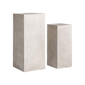 Peana j 2 Loris de estilo industrial fabricado en terracota en color gris.