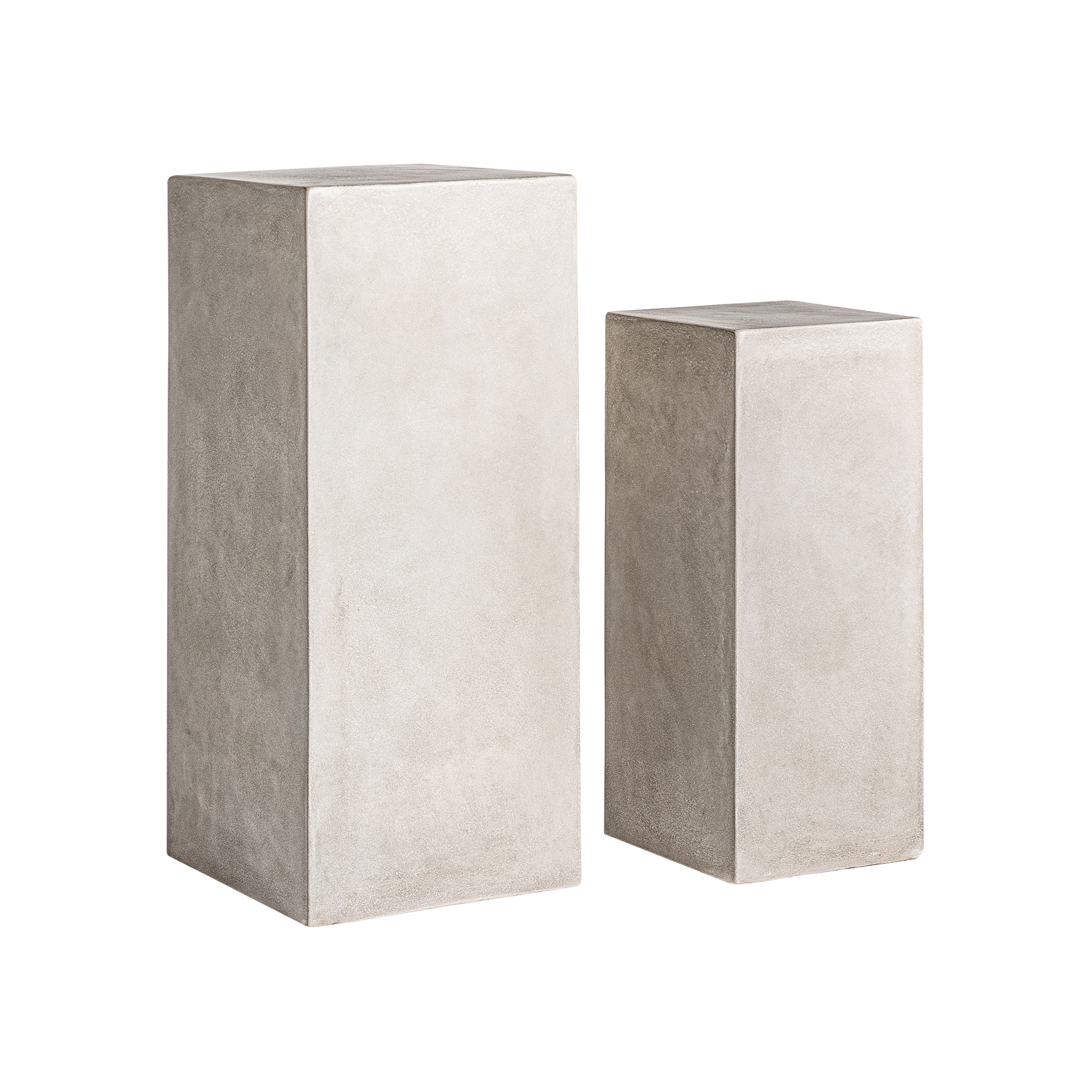 Peana j 2 Loris de estilo industrial fabricado en terracota en color gris.