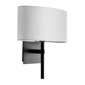 Aplique Lisa de estilo contemporáneo fabricado en acero en color negro combinado con poliéster en color blanco. Producto desmontable.