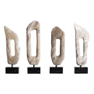 Figura decorativa de estilo nórdico fabricado en onix en color crema.