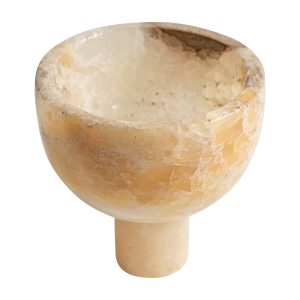 Centro de mesa de estilo nórdico fabricado en onix en color marfil.