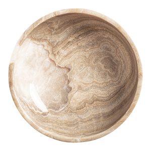 Centro de mesa de estilo nórdico fabricado en onix en color naranja.