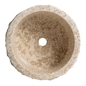 Lavabo Vesta de estilo nórdico fabricado en piedra en color gris.