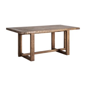 Escritorio Norvik de estilo contemporáneo fabricado en madera de olmo en color marrón.