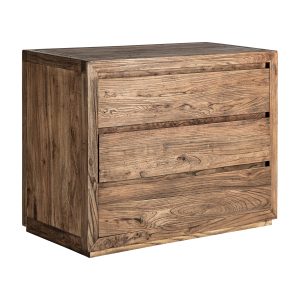 Cómoda Norvik de estilo contemporáneo fabricado en madera de olmo en color marrón.