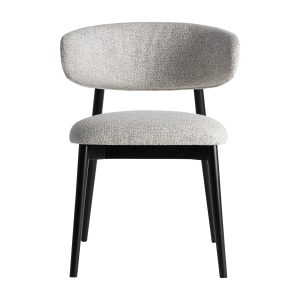 Silla Erlec de estilo contemporáneo fabricado en madera de arce en color negro combinado con poliéster en color gris.